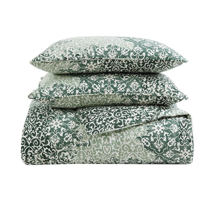 Stone Cottage - Queen Comforter Set, Reversible Cotton Bedding with Matching Shams, Ideal Bedding Set (Abingdon Dark Green, Queen) - Image 5